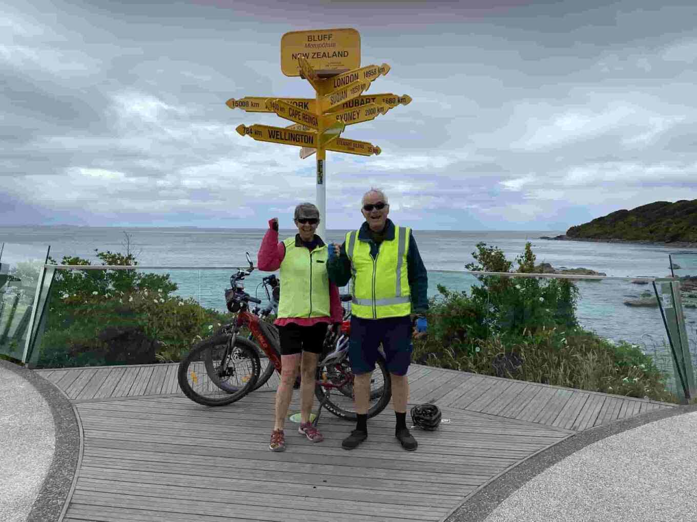 Charlie and Ruth at Bluff scaled on Melo Yelo bikes
