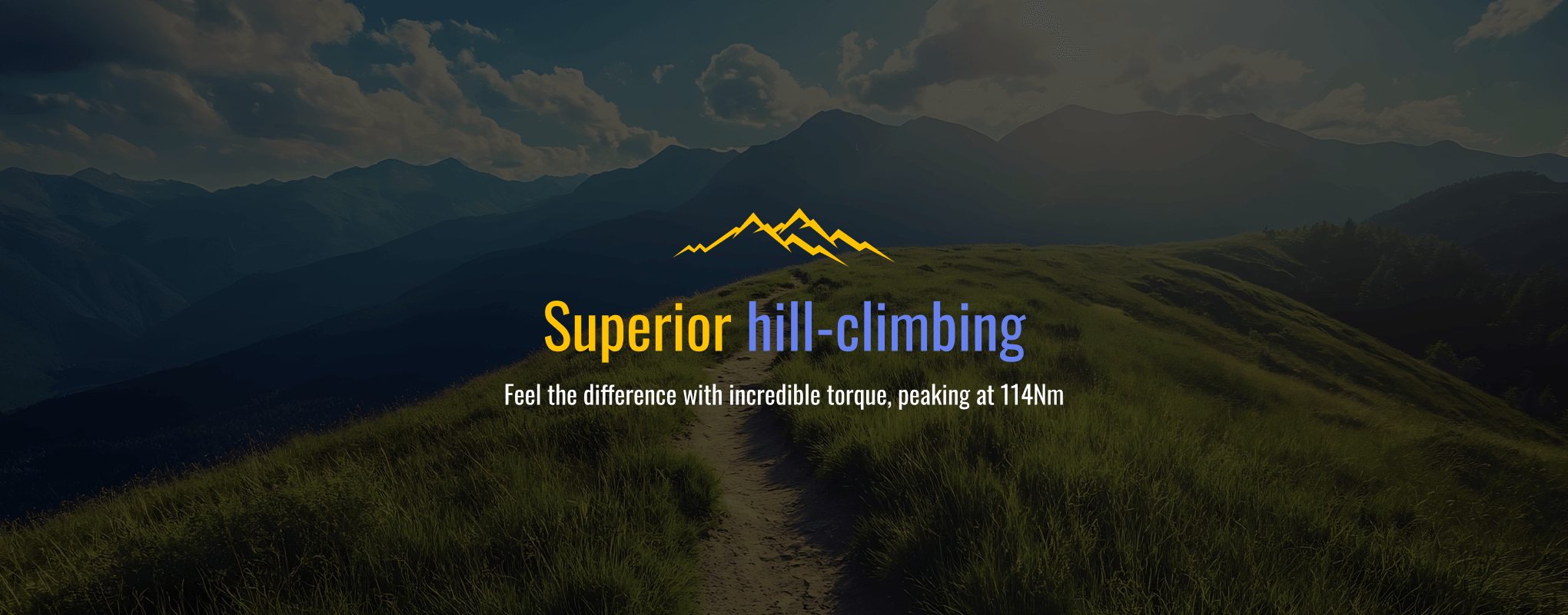 Superior hill-climbing. Feel the difference with incredible torque, peaking at 114Nm